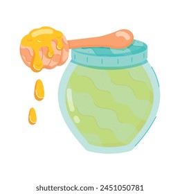 Here�s a flat sticker of a honey jar