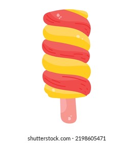 A flat sticker of ice lolly 