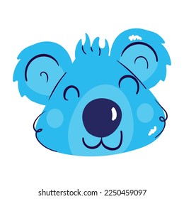 Flat sticker icon of cute koala 