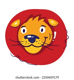 A flat sticker icon of lion 