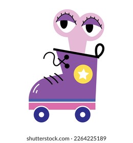 A flat sticker icon of skate shoe