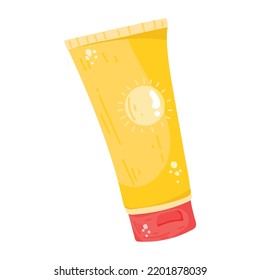 A flat sticker icon of sunblock 