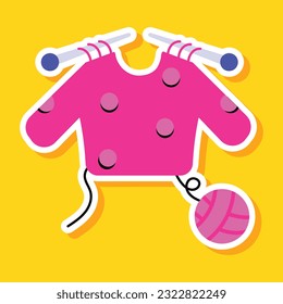 Flat sticker of knitting sweater 