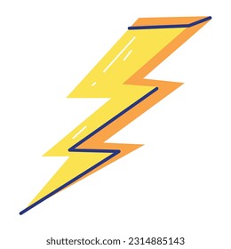 Flat sticker of lightening bolt 