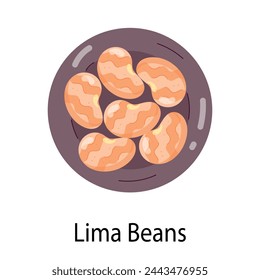 Here�s a flat sticker of lima beans bowl