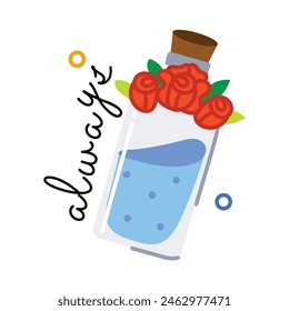 A flat sticker of love potion 