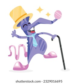 A flat sticker of magician mouse 