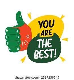 A flat sticker of market hype typography with speakers depicting brand promotion 

