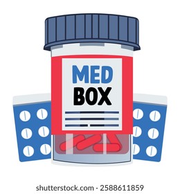 A flat sticker of medicine bottle 