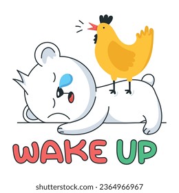 Etiqueta plana del gallo matutino 