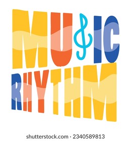Etiqueta plana del ritmo musical 