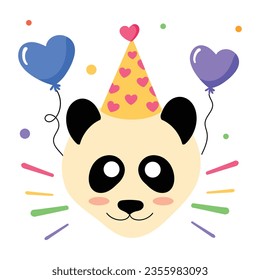 Una pegatina plana del cumpleaños de panda 