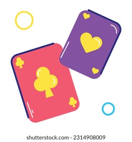 A flat sticker of playing cards 