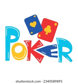 Flat sticker of poker cards 