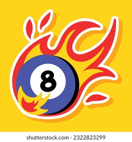 Flat sticker of pool ball 