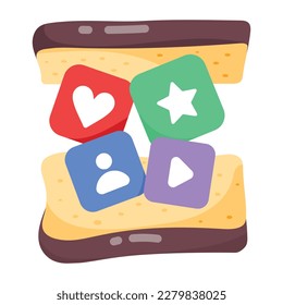 A flat sticker of sandwich feedback 