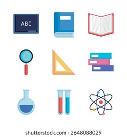 Flat Sticker School Elements Icon