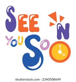 Flat sticker of see you soon 