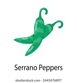 Here�s a flat sticker of serrano peppers