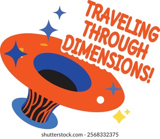 A flat sticker of a space wormhole