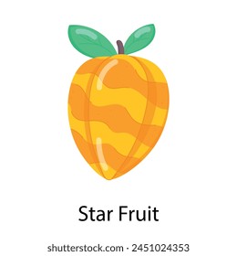 Here�s a flat sticker of star fruit