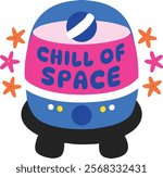 A flat sticker of stasis pod