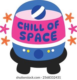 A flat sticker of stasis pod