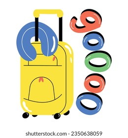 Flat sticker of travel bag 