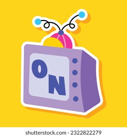 Etiqueta plana de televisión 
