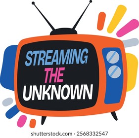 A flat sticker of tv streaming