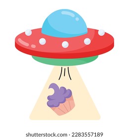 Una pegatina plana de la tarta del ufo 
