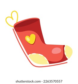 A flat sticker of valentine sock 