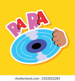 Flat sticker of vinyl record 