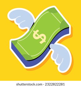 Pegatinas planas con dinero residual 