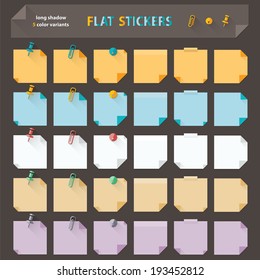Flat stickers. Vector illustration.