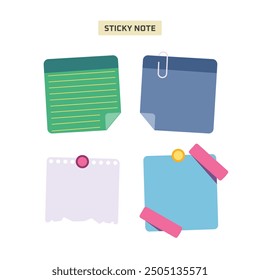 Flat Sticky note fun dynamic color set