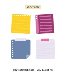 Flat Sticky note fun dynamic color set