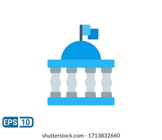 flat stlye icon of govenrment building isolated on white background, illustration for website, graphic designer, UI. Editable color. EPS 10