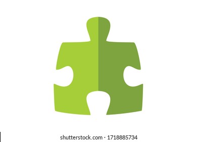  diseño vectorial del logotipo de puzzles de material plano