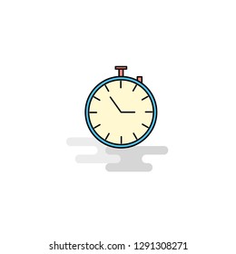 Flat Stop watch Icon. Vector