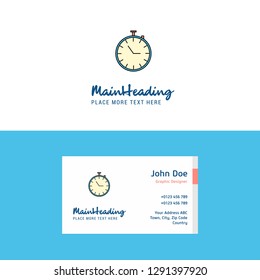 Flat Stop watch Logo and Visiting Card Template. Busienss Concept Logo Design