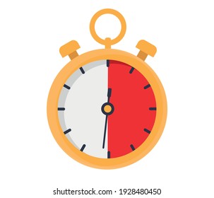 Flat stopwatch design icon. Delivery deadline. Delivery service logo. Editable Design element.