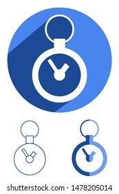 Flat stopwatch icon set. Isolated, flat icon collection.