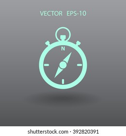 Icono de Stopwatch plano, ilustración vectorial