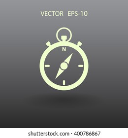 Flat  Stopwatch icon, vector illustration