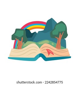 flat story book over white