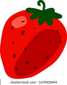 Fresa plana, ilustración, vector sobre fondo blanco.