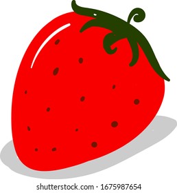 Flat strawberry, illustration, vector on white background.
