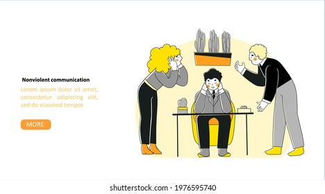 Flat stress management for concept design. Flat vector landing page template. Business vector illustration.