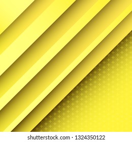 flat striped abstract background, yellow monotone wallpaper, space template for website cover poster banner brochure and more, vector design